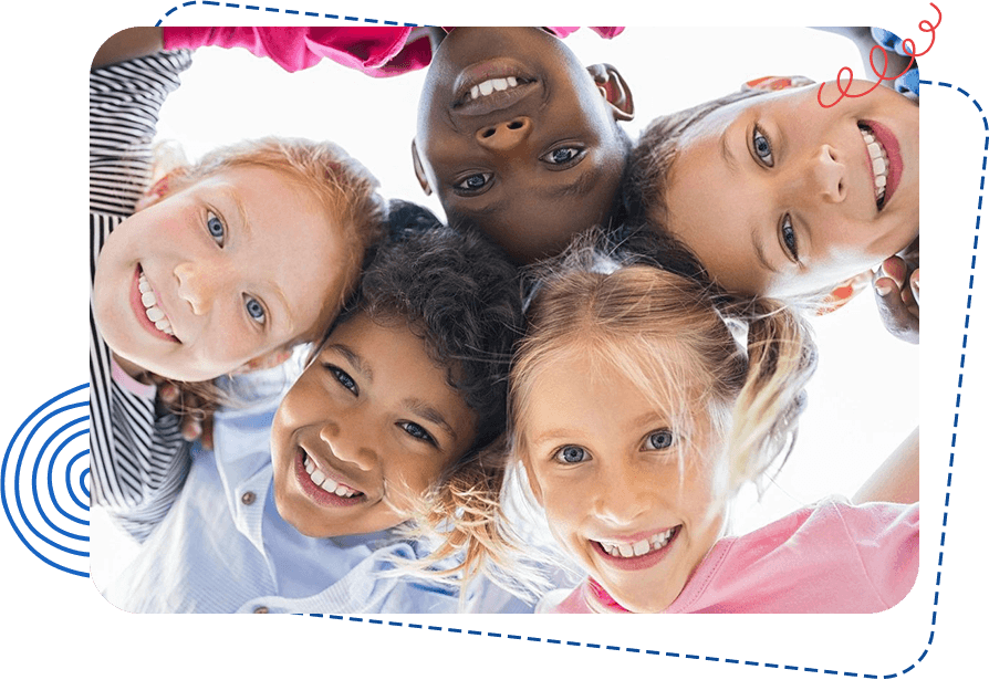 Multiethnic children in a circle